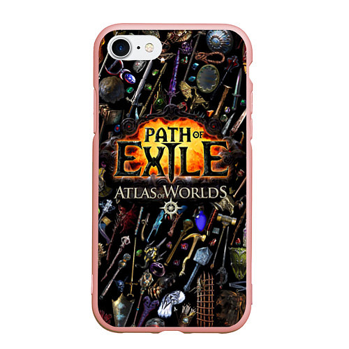 Чехол iPhone 7/8 матовый Path of Exile / 3D-Светло-розовый – фото 1