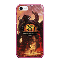 Чехол iPhone 7/8 матовый Path of Exile, цвет: 3D-малиновый
