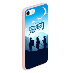 Чехол iPhone 7/8 матовый Клинок, рассекающий демонов в горах, цвет: 3D-светло-розовый — фото 2