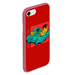 Чехол iPhone 7/8 матовый Old Dragon Ball, цвет: 3D-малиновый — фото 2