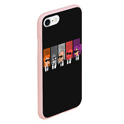 Чехол iPhone 7/8 матовый Agents Futurama, цвет: 3D-светло-розовый — фото 2