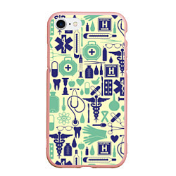 Чехол iPhone 7/8 матовый Медицина Паттерн Z, цвет: 3D-светло-розовый