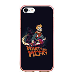 Чехол iPhone 7/8 матовый Back to Futurama, цвет: 3D-светло-розовый