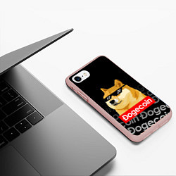 Чехол iPhone 7/8 матовый DOGECOIN DOGE ДОГИКОИН, цвет: 3D-светло-розовый — фото 2