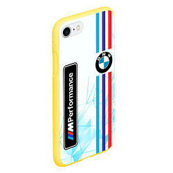 Чехол iPhone 7/8 матовый BMW БМВ M PERFORMANCE, цвет: 3D-желтый — фото 2