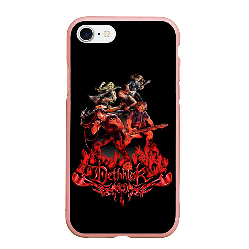 Чехол iPhone 7/8 матовый Dethklok concert / 3D-Светло-розовый – фото 1