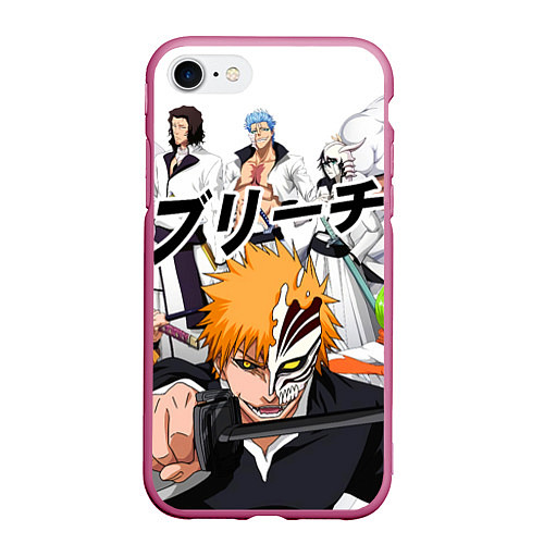 Чехол iPhone 7/8 матовый Bleach главные герои / 3D-Малиновый – фото 1