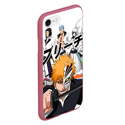 Чехол iPhone 7/8 матовый Bleach главные герои, цвет: 3D-малиновый — фото 2