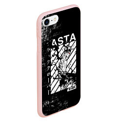Чехол iPhone 7/8 матовый Чёрный Аста Чёрный Клевер, цвет: 3D-светло-розовый — фото 2