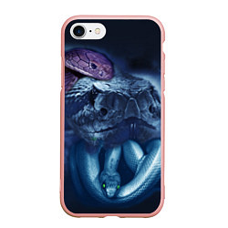 Чехол iPhone 7/8 матовый Мифические змеи, цвет: 3D-светло-розовый
