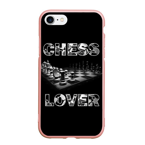 Чехол iPhone 7/8 матовый Chess Lover Любитель шахмат / 3D-Светло-розовый – фото 1