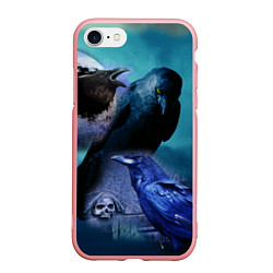 Чехол iPhone 7/8 матовый Мистические вороны Crows, цвет: 3D-баблгам