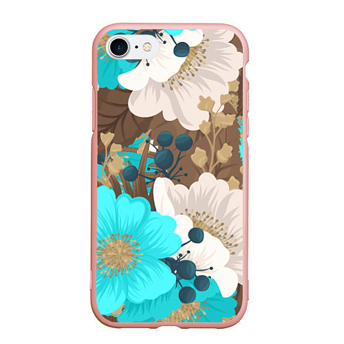 Чехол iPhone 7/8 матовый Красивые цвеТы / 3D-Светло-розовый – фото 1