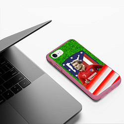Чехол iPhone 7/8 матовый Антуан Гризманн Antoine Griezmann спина Z, цвет: 3D-малиновый — фото 2