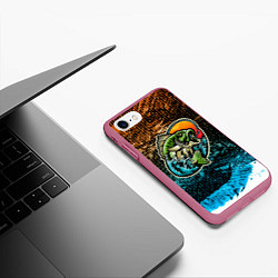 Чехол iPhone 7/8 матовый Рыба на крючке, цвет: 3D-малиновый — фото 2