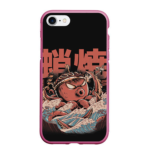Чехол iPhone 7/8 матовый Monster Takoyaki / 3D-Малиновый – фото 1