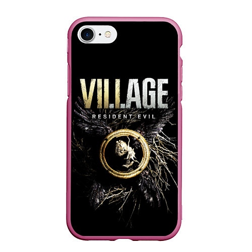 Чехол iPhone 7/8 матовый Resident Evil: Village / 3D-Малиновый – фото 1