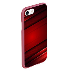 Чехол iPhone 7/8 матовый 3D red Абстрактные линии, цвет: 3D-малиновый — фото 2