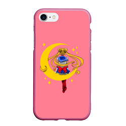 Чехол iPhone 7/8 матовый Sailor Moon, цвет: 3D-малиновый