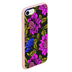 Чехол iPhone 7/8 матовый Цветочный Паттерн, цвет: 3D-светло-розовый — фото 2