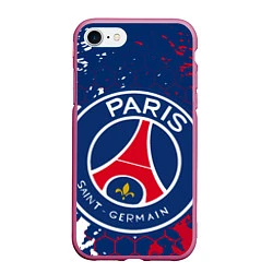 Чехол iPhone 7/8 матовый ФК ПСЖ FC PSG PARIS SG, цвет: 3D-малиновый
