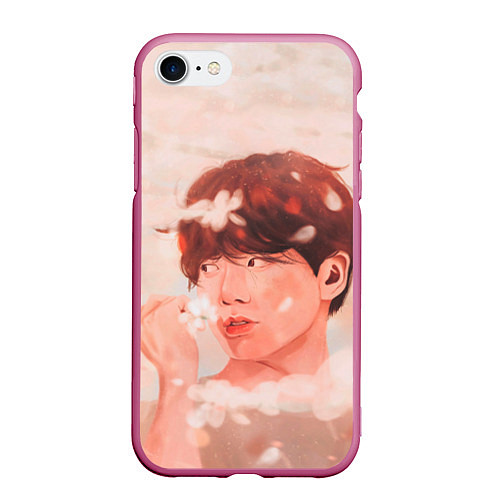 Чехол iPhone 7/8 матовый J-Hope ART / 3D-Малиновый – фото 1