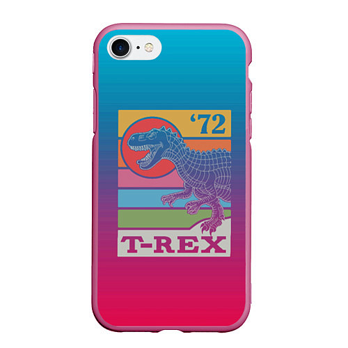 Чехол iPhone 7/8 матовый T-rex Dino 72 / 3D-Малиновый – фото 1