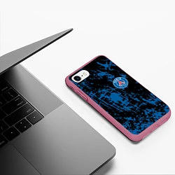 Чехол iPhone 7/8 матовый Пари Сен-Жермен Paris Saint-German, цвет: 3D-малиновый — фото 2