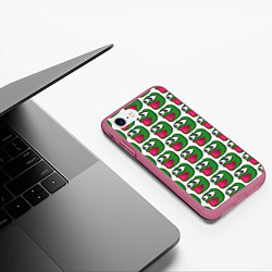 Чехол iPhone 7/8 матовый Poggers Pattern, цвет: 3D-малиновый — фото 2