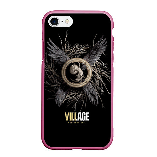 Чехол iPhone 7/8 матовый Resident Evil Village / 3D-Малиновый – фото 1