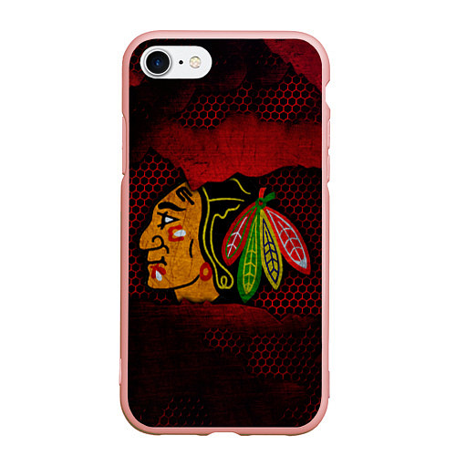 Чехол iPhone 7/8 матовый CHICAGO NHL / 3D-Светло-розовый – фото 1