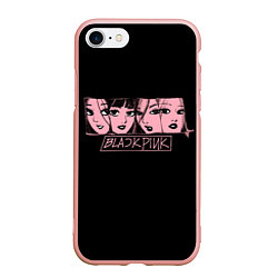 Чехол iPhone 7/8 матовый Black Pink Art, цвет: 3D-светло-розовый