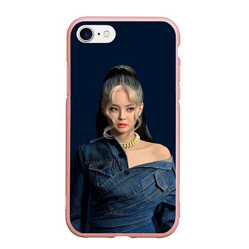 Чехол iPhone 7/8 матовый Jennie jeans / 3D-Светло-розовый – фото 1