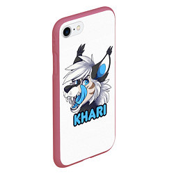 Чехол iPhone 7/8 матовый Furry wolf Khari, цвет: 3D-малиновый — фото 2