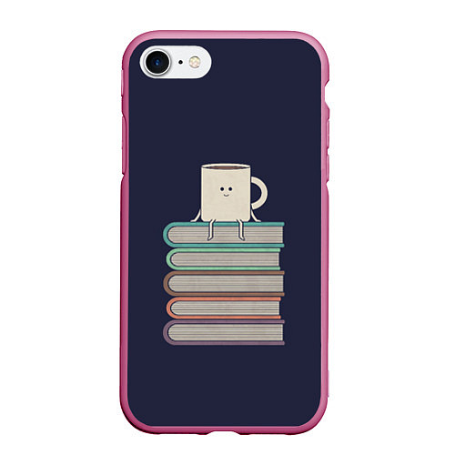 Чехол iPhone 7/8 матовый Book Cup / 3D-Малиновый – фото 1