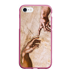 Чехол iPhone 7/8 матовый Микеланджело сотворение Адама