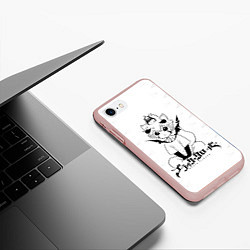 Чехол iPhone 7/8 матовый Черный демон Аста и Неро, цвет: 3D-светло-розовый — фото 2