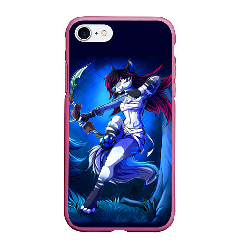 Чехол iPhone 7/8 матовый Furry warrior / 3D-Малиновый – фото 1