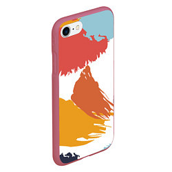 Чехол iPhone 7/8 матовый Цветные пятна, мазки кистью, цвет: 3D-малиновый — фото 2