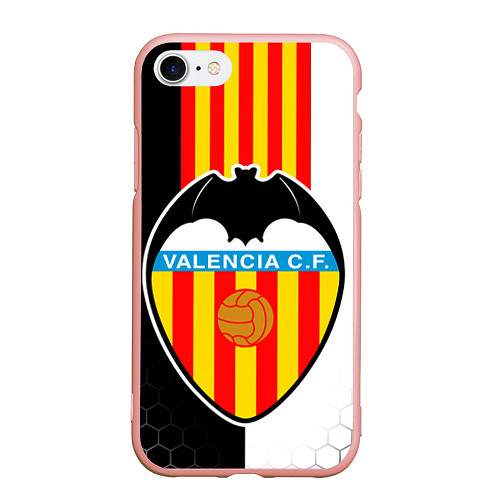 Чехол iPhone 7/8 матовый FC VALENCIA ФК ВАЛЕНСИЯ / 3D-Светло-розовый – фото 1