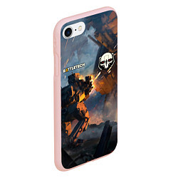 Чехол iPhone 7/8 матовый Battletech warrior, цвет: 3D-светло-розовый — фото 2