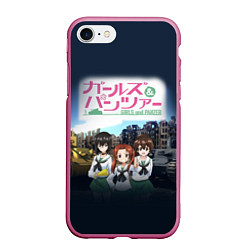 Чехол iPhone 7/8 матовый Девушки и танки Girls und Panzer Z, цвет: 3D-малиновый