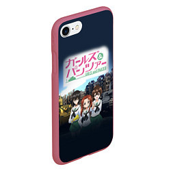 Чехол iPhone 7/8 матовый Девушки и танки Girls und Panzer Z, цвет: 3D-малиновый — фото 2