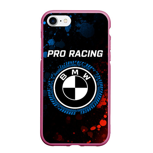 Чехол iPhone 7/8 матовый БМВ - Racing / 3D-Малиновый – фото 1