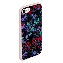 Чехол iPhone 7/8 матовый Японские карпы, цвет: 3D-светло-розовый — фото 2