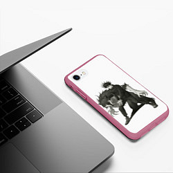 Чехол iPhone 7/8 матовый Фушигуро Мегуми, цвет: 3D-малиновый — фото 2