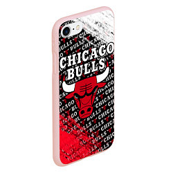 Чехол iPhone 7/8 матовый CHICAGO BULLS 6, цвет: 3D-светло-розовый — фото 2