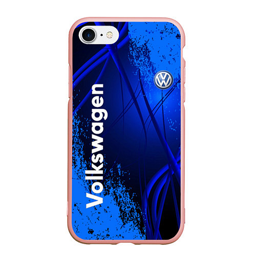 Чехол iPhone 7/8 матовый Volkswagen / 3D-Светло-розовый – фото 1
