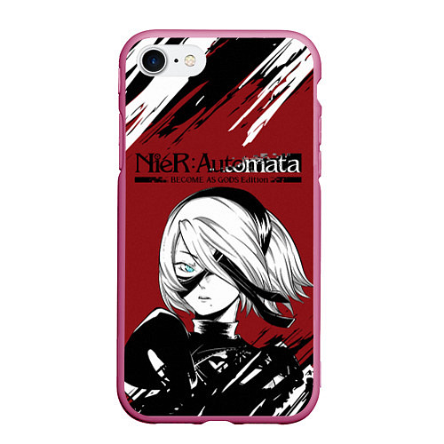 Чехол iPhone 7/8 матовый ЙоРХа Nier Automata Z / 3D-Малиновый – фото 1