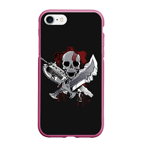 Чехол iPhone 7/8 матовый Gears of war / 3D-Малиновый – фото 1